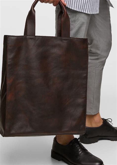 zara man leather bag.